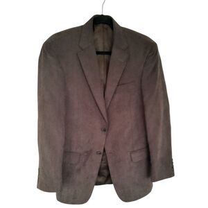 Pronto Uomo Sport Coat Blazer Mens 38R Brown Microfiber Corduroy Two Button
